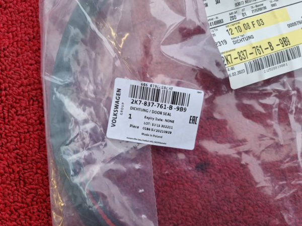 VW Dichtung Türdichtung 2K7837761B 9B9 VW Caddy 2015-2023 – Bild 5