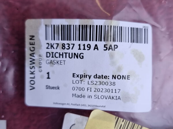 Gummi Türdichtung links 2K7837119A 5AP VW Caddy BJ 2021 OVP – Bild 2