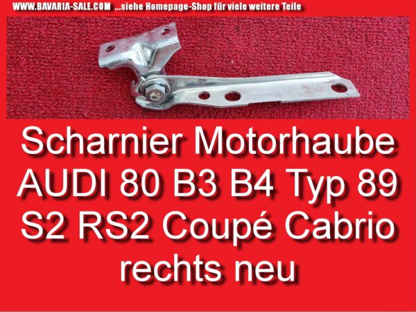 Scharnier Motorhaube Audi 80 B4 Coupe Cabrio Typ 89 893823302A