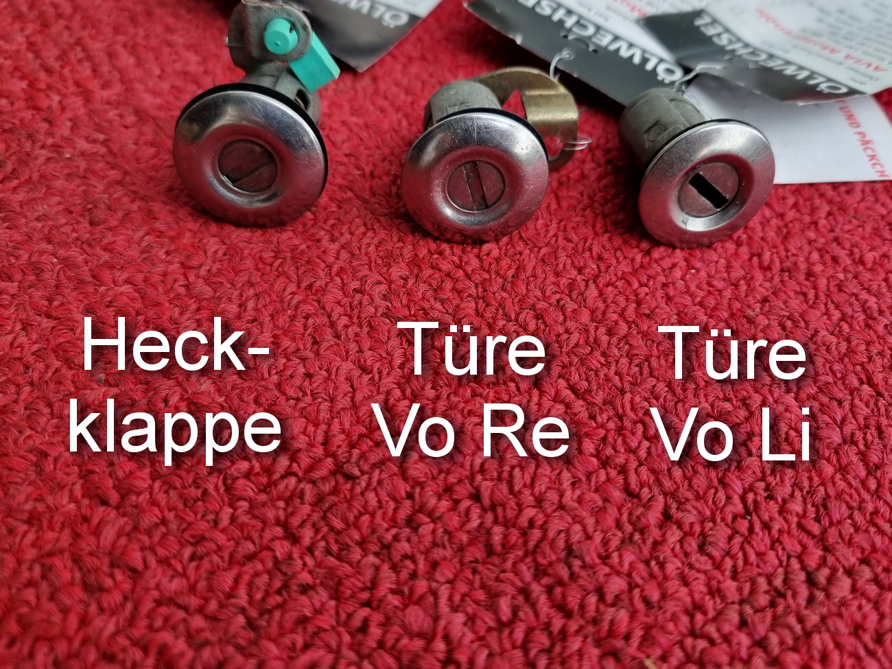 Schließzylinder Gleichschließung 4 Zylinder 1 Schlüssel Mazda 121 DB 90-95 – Bild 4