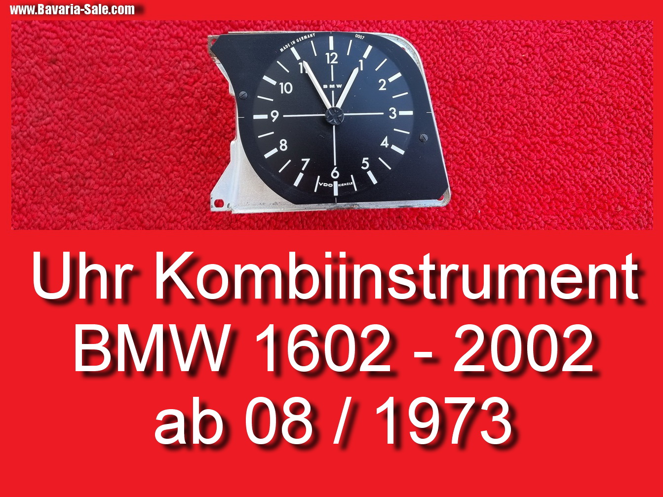 Zeituhr Uhr Kombiinstrument BMW 1502 1602 2002 FL Kienzle VDO 62 13 1 357 651