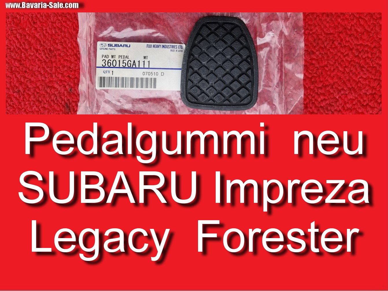 Pedalgummi original Subaru Impreza Legacy Forester 36015GA111